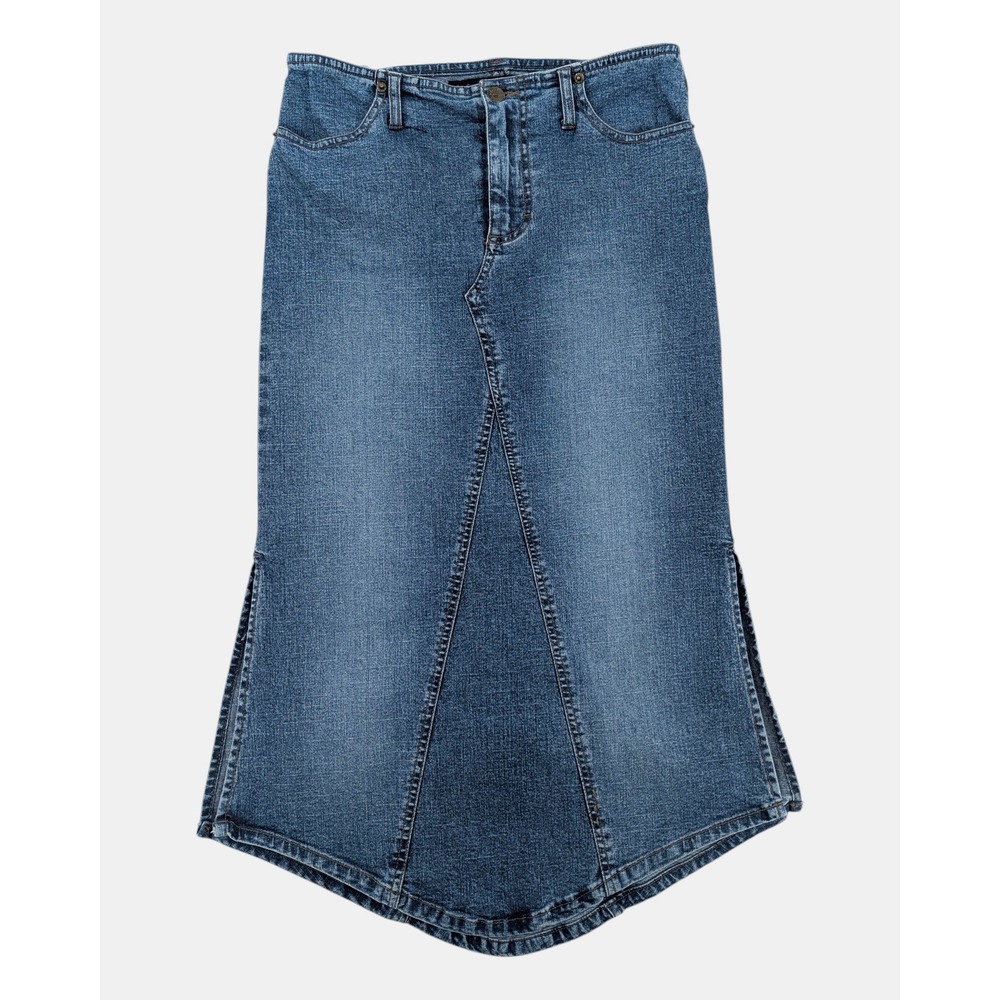 Mudd Denim Maxi Skirt Juniors 14 Y2K Mermaid‎ Flare Stretch Blue Jean